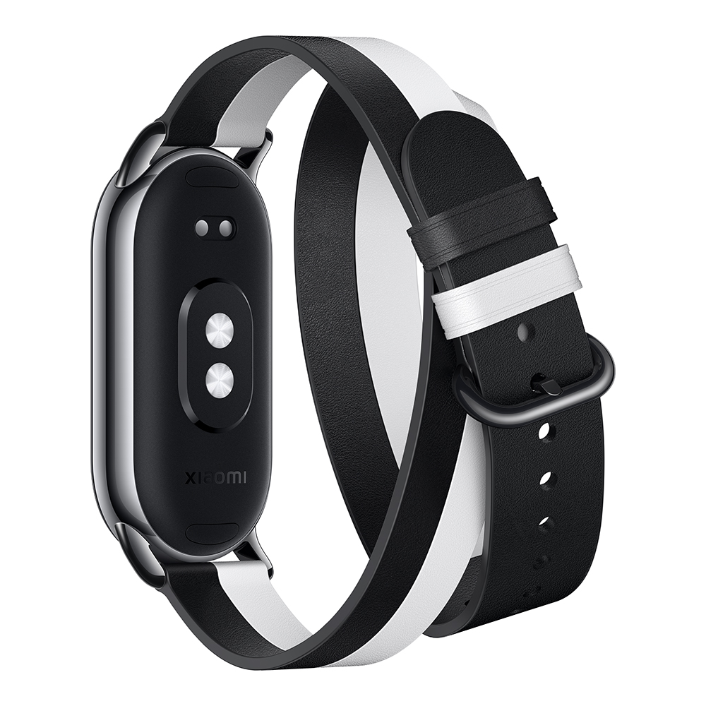 Doppelt Gewickeltes Armband für Xiaomi Smart Band 8 | Schwarz/Weiss