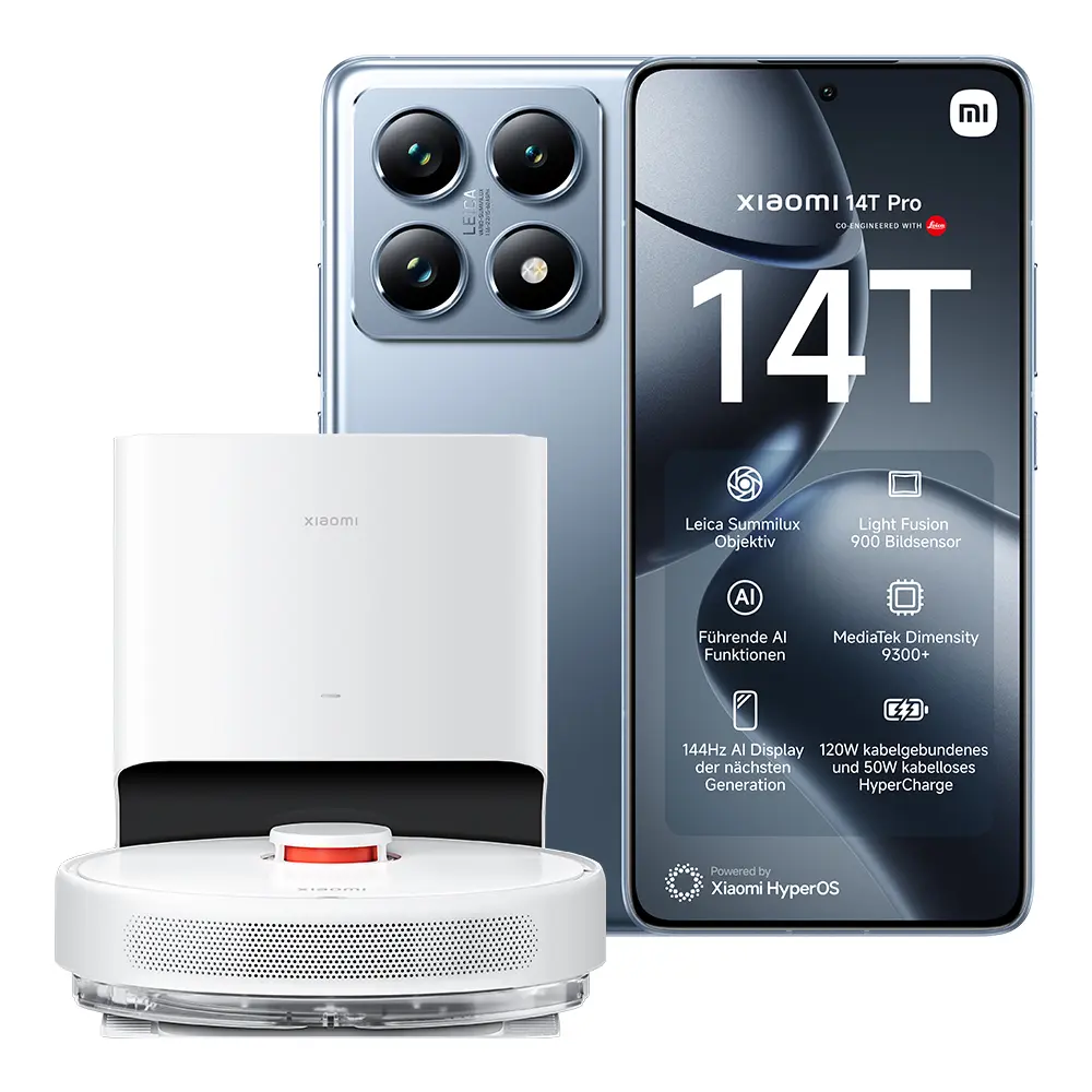 **LAUNCH BUNDLE** Xiaomi 14T Pro 12GB/512GB Titanblau + Xiaomi Robot Vacuum X10