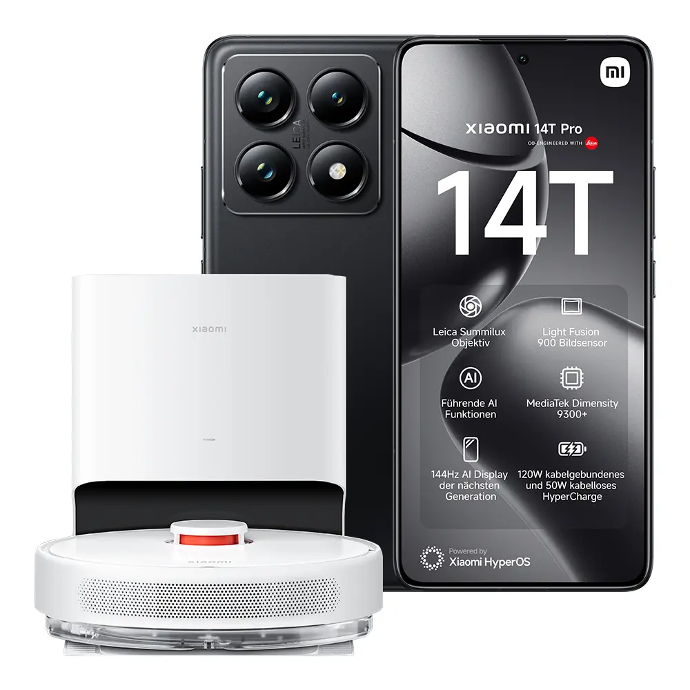 **LAUNCH BUNDLE** Xiaomi 14T Pro 12GB/512GB Titanschwarz + Xiaomi Robot Vacuum X10