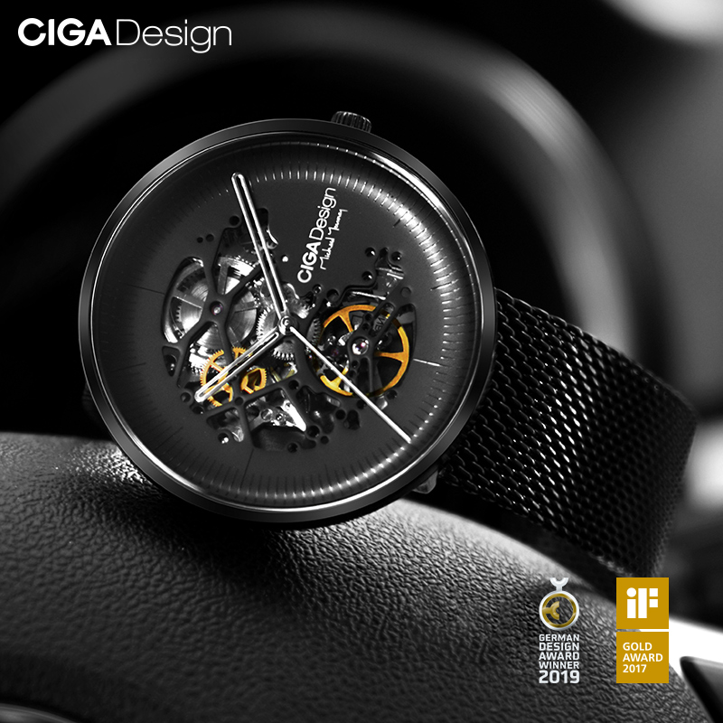 CIGA Design Skeleton Mechanical Watch - MY Black
