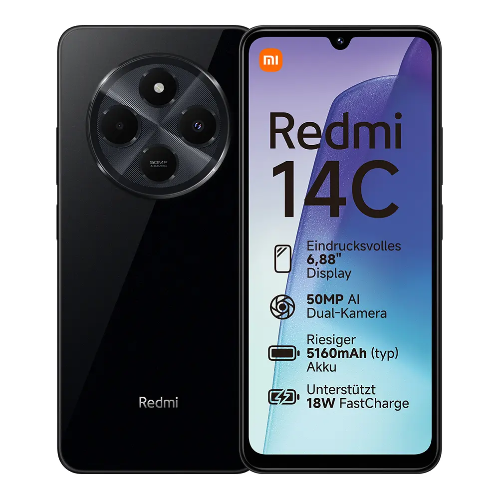 Redmi 14C 8GB/256GB Smartphone | Midnight Schwarz